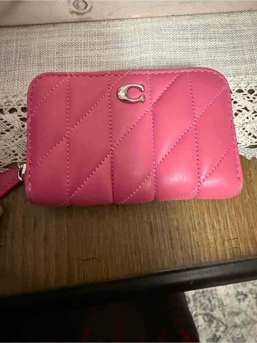 Coach Essential Quilted Small wallet petunia pink